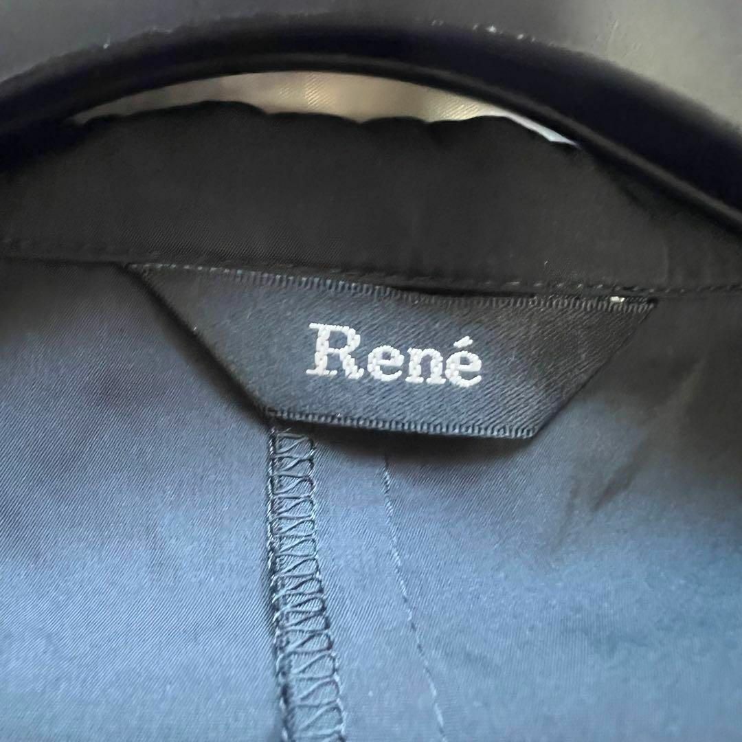 美品】Rene トレンチコート ブラック リボンベルト TISSUE 36 美品】Rene トレンチコート ブラック リボンベルト TISSUE 36