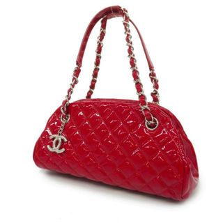 シャネル(CHANEL)の【4eb1895】シャネル ハンドバッグ/マトラッセ/パテントレザー/レッド/シルバー金具(ハンドバッグ)