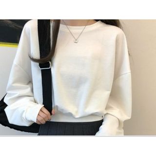 ★再入荷★　レディース　長袖　トップス　ショート丈　Ｌサイズ　個性的(Tシャツ(長袖/七分))