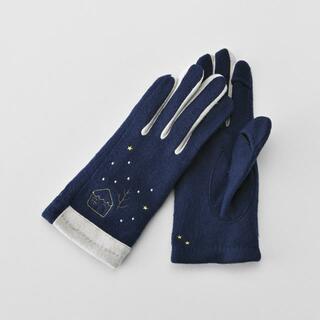 WOMEN 雪と星刺繍ジャージグローブ(手袋)