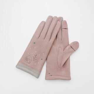WOMEN 雪と星刺繍ジャージグローブ(手袋)