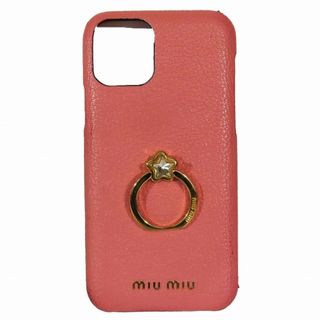 ミュウミュウ(miumiu)のミュウミュウ iphoneケース 11pro リング付き スマホケース レザー(その他)