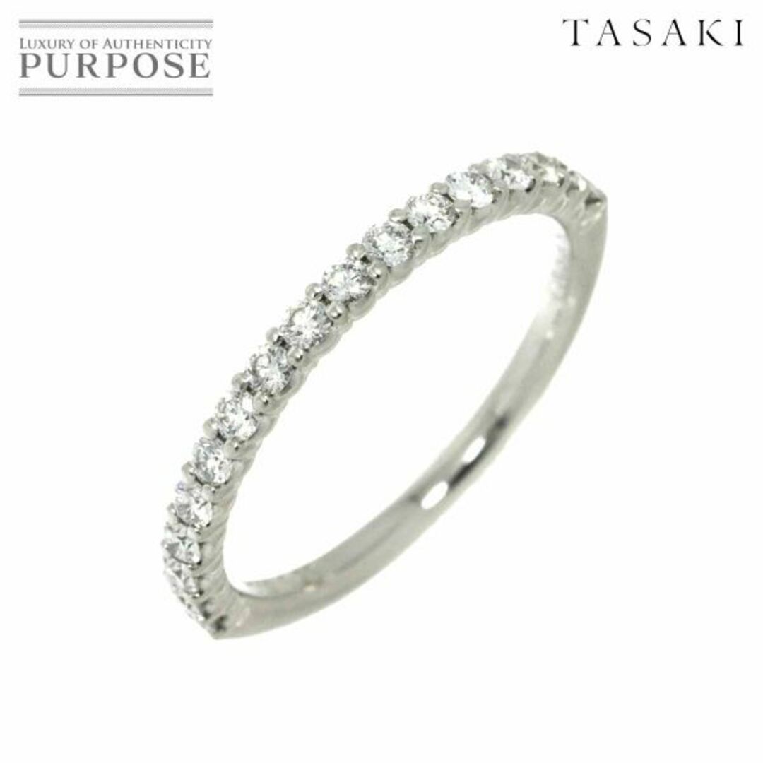 付属品外箱内箱＊外箱に汚れありタサキ TASAKI 6号 リング ハーフ ダイヤ 0.23ct Pt プラチナ 田崎真珠 指輪 VLP 90210601