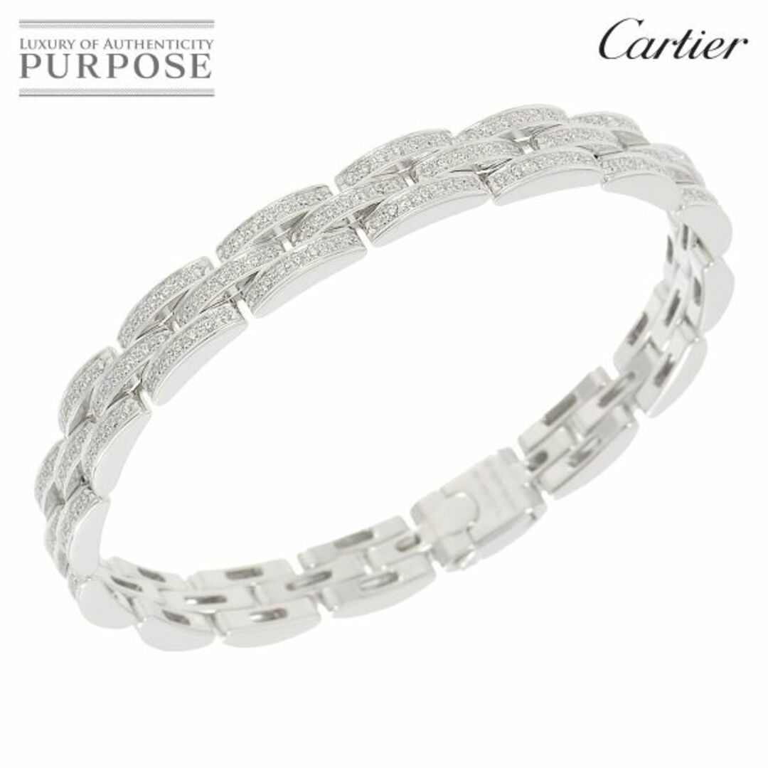 Cartier(カルティエ)のカルティエ Cartier マイヨンパンテール ファイン 3連 フルダイヤ ブレスレット 16.5cm K18 WG 750 VLP 90216285 レディースのアクセサリー(ブレスレット/バングル)の商品写真