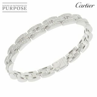 カルティエ(Cartier)のカルティエ Cartier マイヨンパンテール ファイン 3連 フルダイヤ ブレスレット 16.5cm K18 WG 750 VLP 90216285(ブレスレット/バングル)