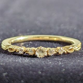 アガット(agete)の555 アガットダイヤリングK18YGイエローゴールド0.04ct(リング(指輪))