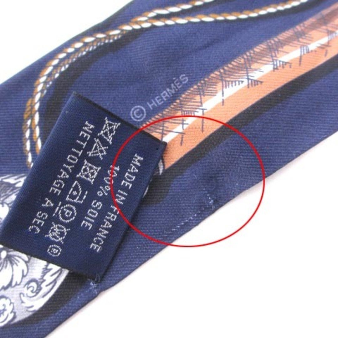 Hermes(エルメス)のエルメス CAVALCADES ツイリー スカーフ 騎馬行進 シルク ネイビー レディースのファッション小物(バンダナ/スカーフ)の商品写真
