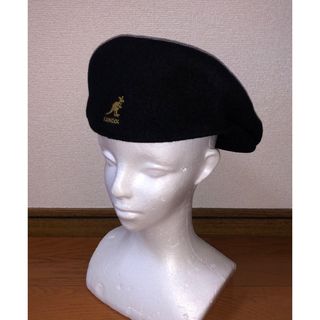 カンゴール(KANGOL)のXL 新品 KANGOL WOOL 504 ハンチングキャップ ベレー帽 黒 金(ハンチング/ベレー帽)