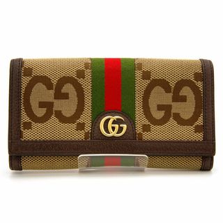 グッチ(Gucci)の良品 グッチ 長財布 オフィディア Ophidia ジャンボGG コンチネンタルウォレット 523153 UKMDG 2570 GUCCI イタリア製 ブラウン ベージュ(財布)