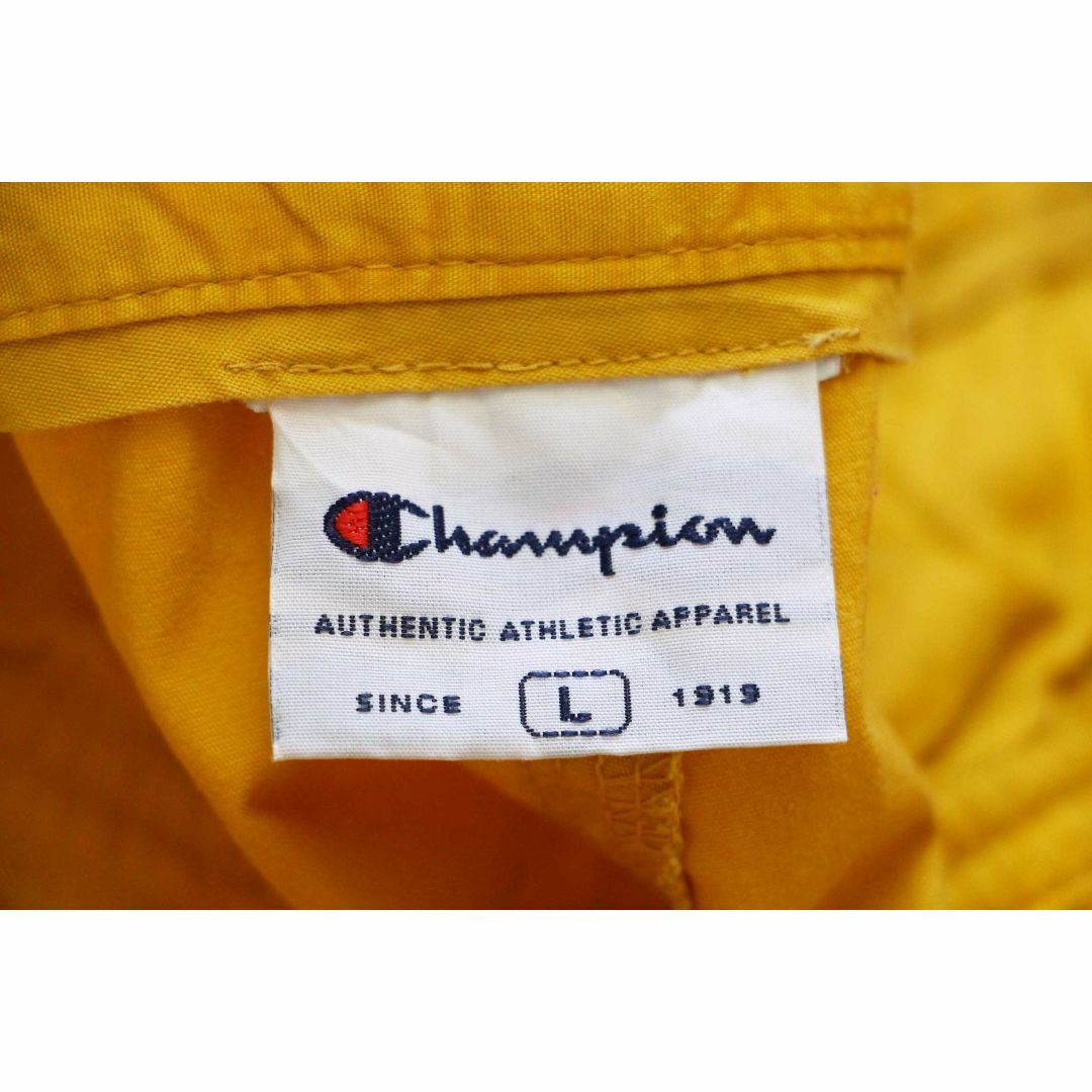 Champion(チャンピオン)のChampionチャンピオン スクリプト ロゴ刺繍 コットンポプリン カーゴ ショートパンツ マスタード L★ショーツ ハーフ オールド ユーロ メンズのパンツ(ショートパンツ)の商品写真