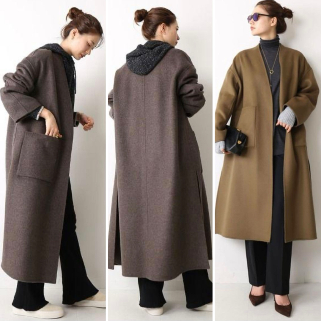 Plage 定価6.4万 美品 ハミルトンリバーシブルコート ノーカラーコート Plage 定価6.4万 美品 ハミルトンリバーシブルコート ノーカラーコート