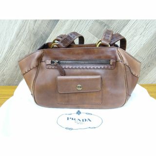 プラダ(PRADA)のK船012/ PRADA レザー ハンドバッグ ブラウン系  BR1977(ハンドバッグ)