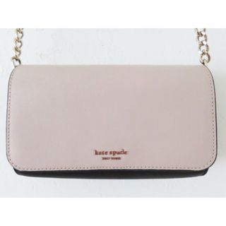 ケイトスペードニューヨーク(kate spade new york)のK01 kate spade NEW YORK ケイトスペード フラップ レザー チェーンショルダーバッグ ピンク/ブラック(ショルダーバッグ)