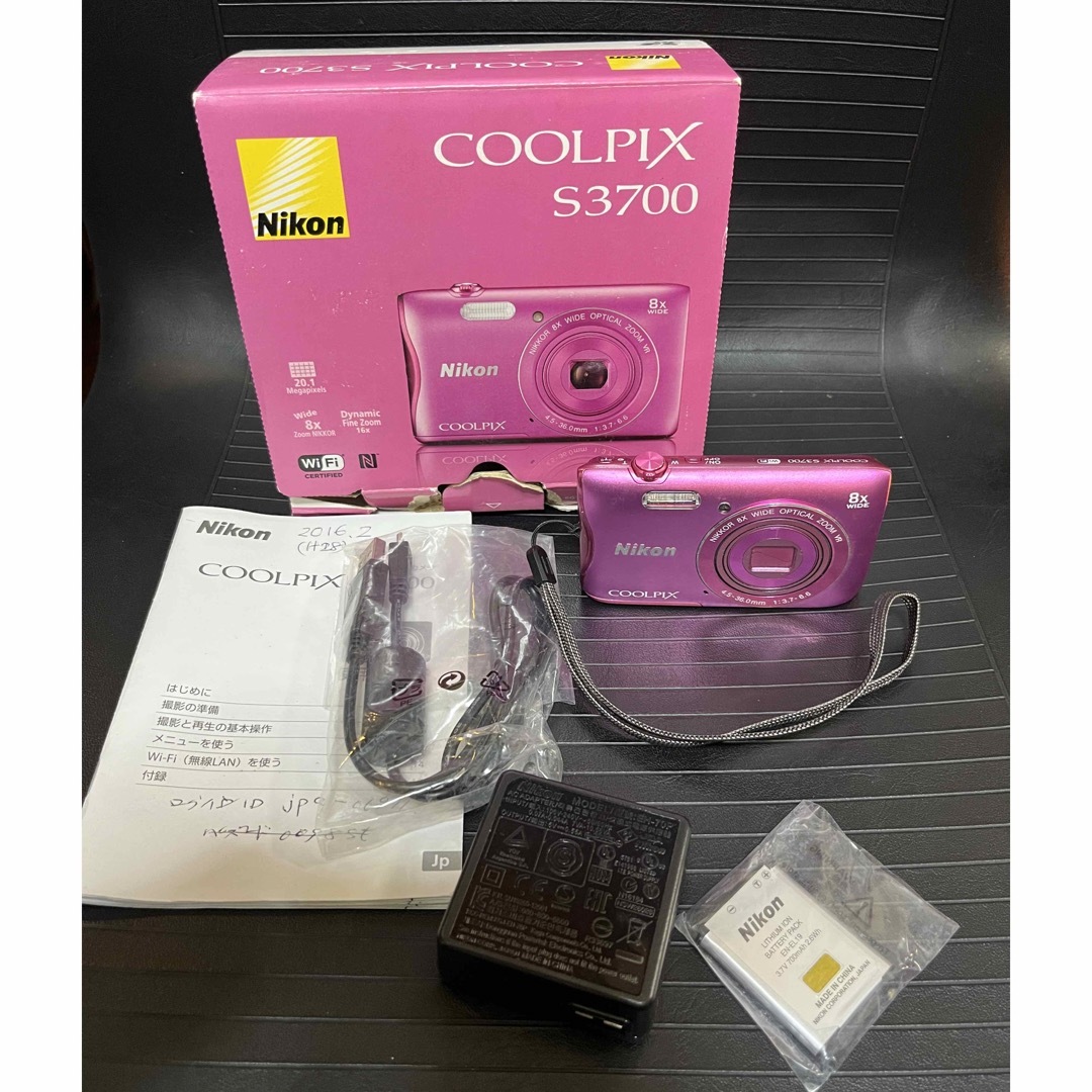 ■NIKON COOLPIX S3700■かわいいピンクパープルスマホ/家電/カメラ