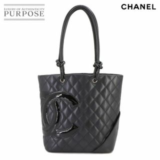 シャネル(CHANEL)の新品同様 シャネル CHANEL カンボンライン ミディアム トート バッグ レザー エナメル ブラック A25167 シルバー 金具 VLP 90213147(トートバッグ)