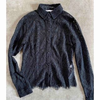 ザラ(ZARA)の【新品】ZARA 花柄 シースルー レースシャツ ブラウス　ブラック(シャツ/ブラウス(長袖/七分))