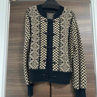 アメリヴィンテージ(Ameri VINTAGE)のAmeri☆ UND HERRINGBONE JACQUARD CARDIGAN(カーディガン)