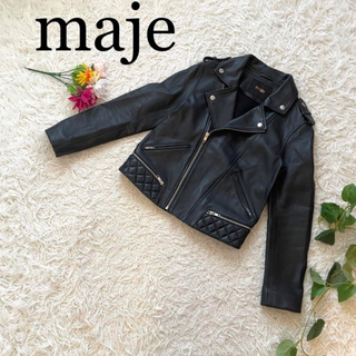 maje - 【ほぼ未使用】maje マージュ ラムレザー　ダブル  ライダースジャケット