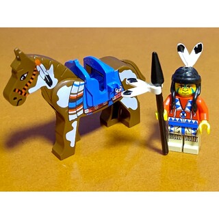 レゴ(Lego)のレゴ★ウエスタン クラッシックミニフィグ 西部 インディアン＆馬B 美品 激レア(キャラクターグッズ)