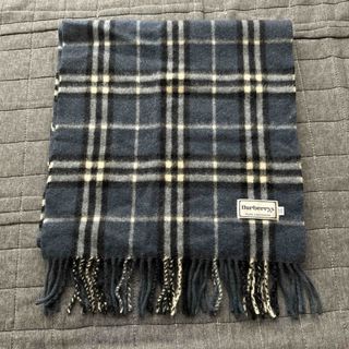 バーバリー(BURBERRY)のBurberrys バーバリー マフラー ノバチェック カシミヤ ネイビー(マフラー/ショール)