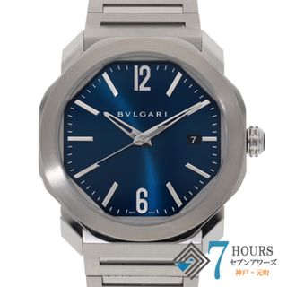 ブルガリ(BVLGARI)の【119313】BVLGARI ブルガリ  OC41S/102856 オクトローマ  ブルーダイヤル SS 自動巻き ギャランティーカード 純正ボックス 腕時計 時計 WATCH メンズ 男性 男 紳士【中古】(腕時計(アナログ))