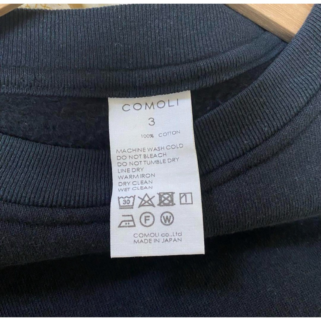 COMOLI(コモリ)のCOMOLI コットン吊裏毛クルーネック　Fade Black サイズ３ メンズのトップス(スウェット)の商品写真