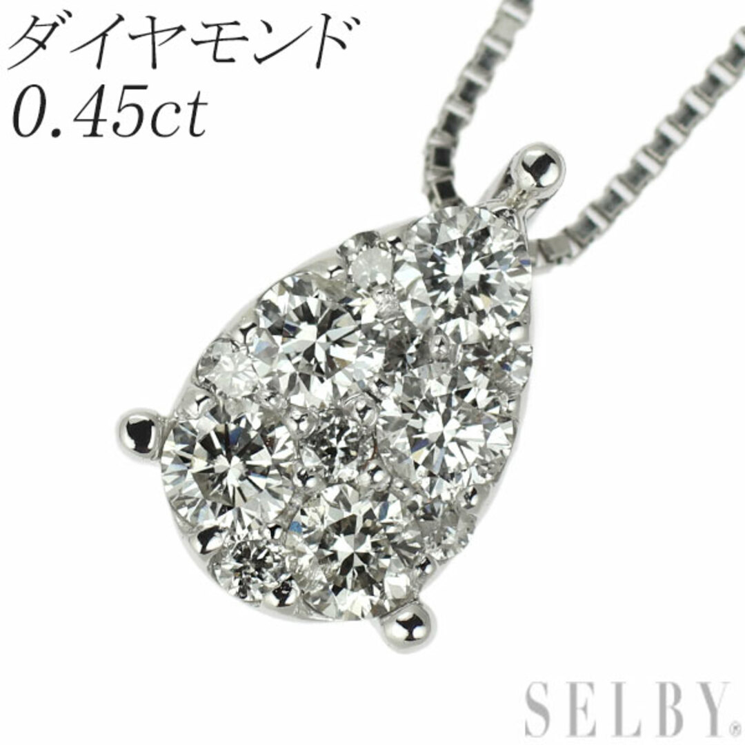 レディースPt ダイヤモンド ペンダントネックレス 0.45ct