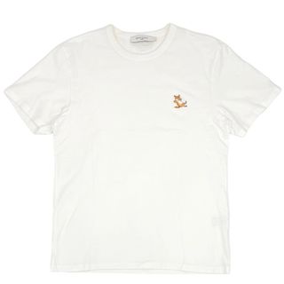 メゾンキツネ(MAISON KITSUNE')のMAISON KITSUNE メゾンキツネ 半袖Ｔシャツ チラックスフォックス　パッチ　クラシック トップス アパレル 服 メンズ レディース M GU00154KJ0010-P100 ホワイト 白 コットン    ユニセックス 夏【中古品】(Tシャツ(半袖/袖なし))