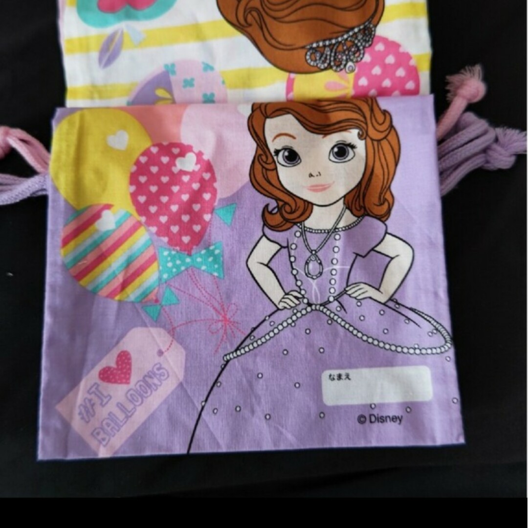 Disney(ディズニー)のコップ袋　3枚セット　　ソフィア キッズ/ベビー/マタニティのこども用バッグ(ランチボックス巾着)の商品写真