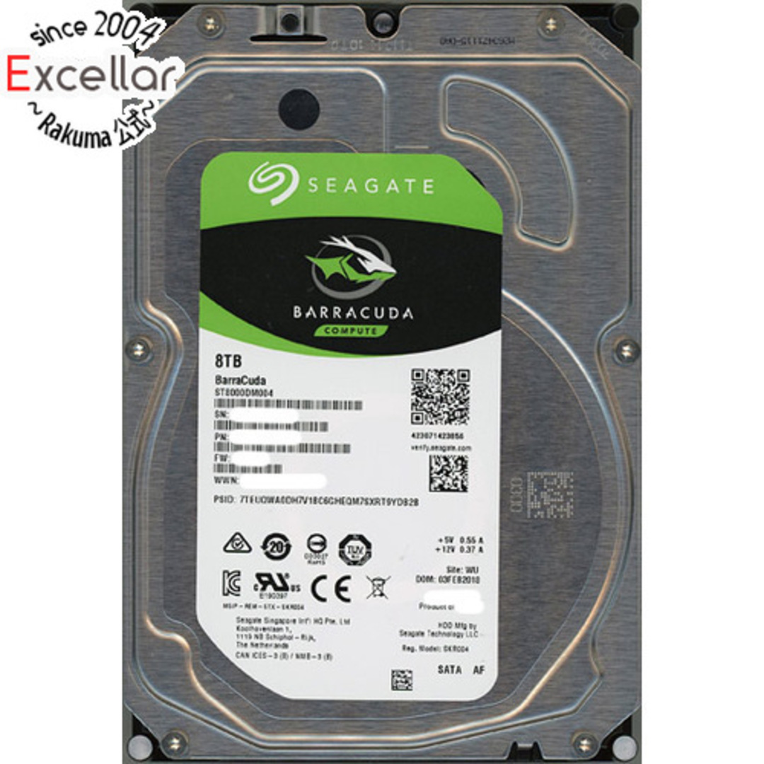 SEAGATE製HDD　ST8000DM004　8TB SATA600　6000～7000時間以内34Wスリープ時