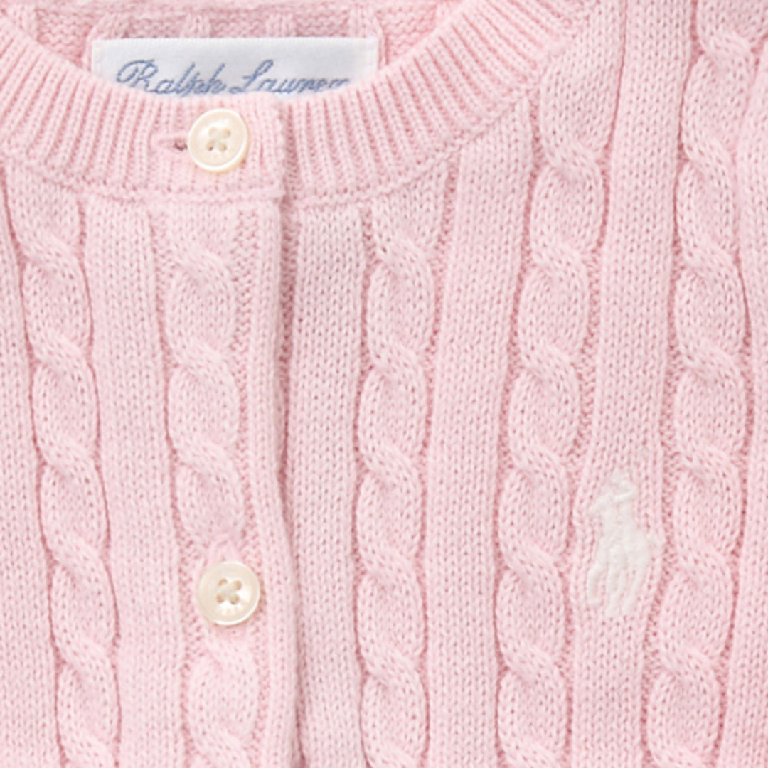 ラルフローレン ベビー服 カーディガン Ralph Lauren COTTON-TP-SWEATER HINT OF PINK 3M(0～3ヵ月) キッズ/ベビー/マタニティのベビー服(~85cm)(カーディガン/ボレロ)の商品写真