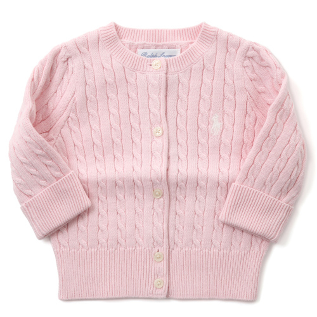 ラルフローレン ベビー服 カーディガン Ralph Lauren COTTON-TP-SWEATER HINT OF PINK 3M(0～3ヵ月) キッズ/ベビー/マタニティのベビー服(~85cm)(カーディガン/ボレロ)の商品写真