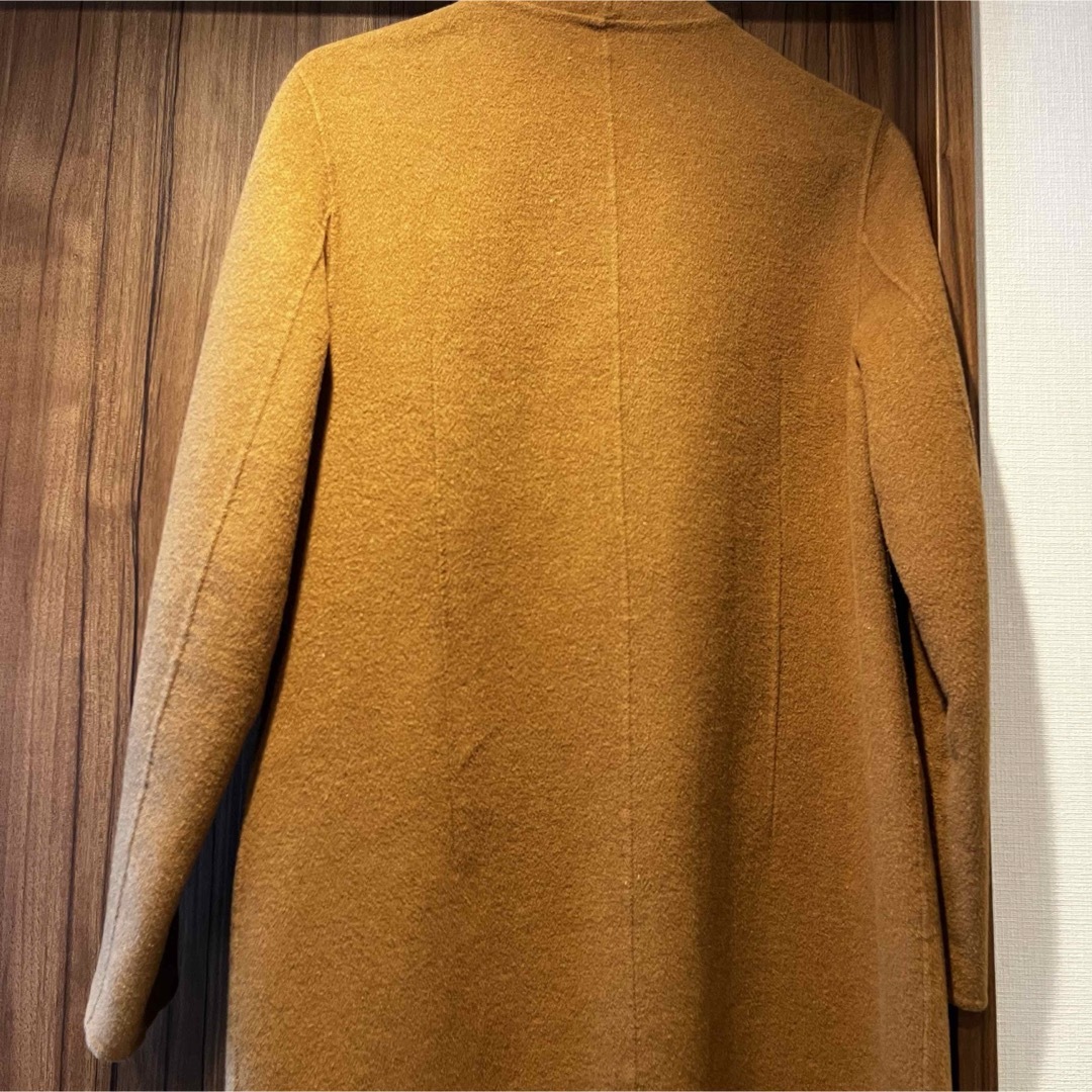 dholic(ディーホリック)の美品！韓国　ウール100% ノーカラーコート　キャメル色 レディースのジャケット/アウター(ロングコート)の商品写真
