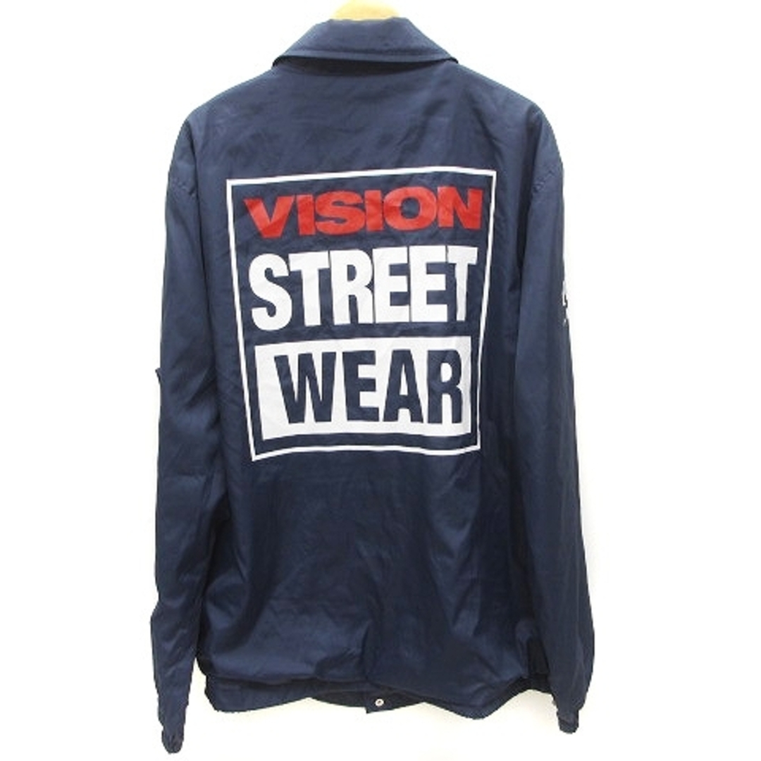 VISION STREET WEAR(ヴィジョン ストリート ウェア)のヴィジョンストリートウェア コーチジャケット ロゴ プリント ワッペン 紺 LL メンズのジャケット/アウター(その他)の商品写真