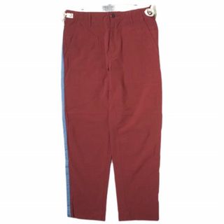 KENNETH FIELD ケネスフィールド 日本製 Ceremony Trouser 4WAY Stretch セレモニートラウザー 4WAYストレッチ S レッド 側章 サイドライン ベイカー パンツ ボトムス【中古】【KENNETH FIELD】(その他)