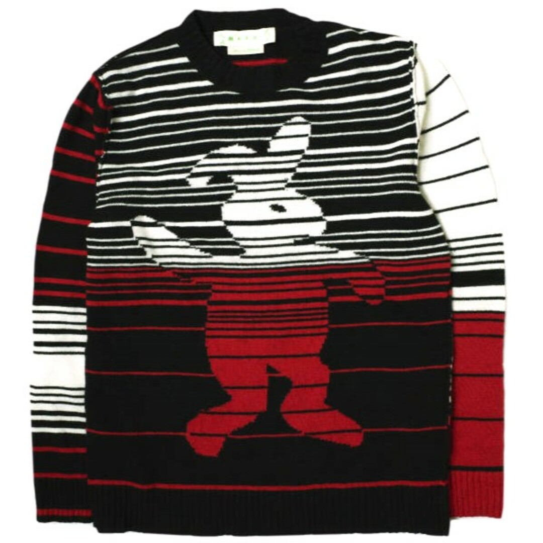 Marni(マルニ)のMARNI マルニ 19SS DANCE BUNNY SWEATER ダンスバニー マルチボーダークルーネックニット GCMG0049Q0 S16637 44 BLACK/WHITE/RED セーター プルオーバー トップス【中古】【MARNI】 メンズのトップス(ニット/セーター)の商品写真