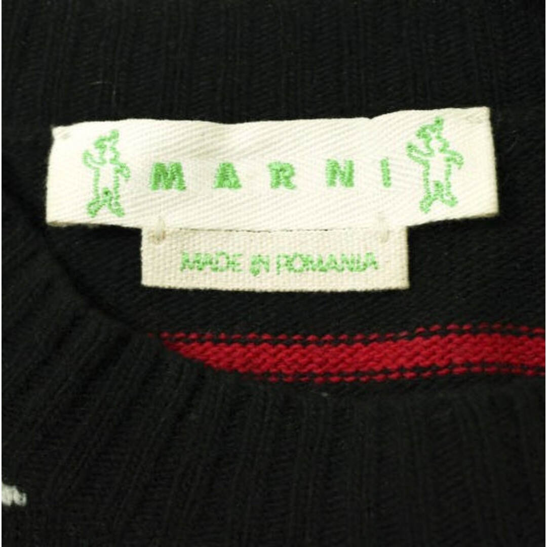 Marni(マルニ)のMARNI マルニ 19SS DANCE BUNNY SWEATER ダンスバニー マルチボーダークルーネックニット GCMG0049Q0 S16637 44 BLACK/WHITE/RED セーター プルオーバー トップス【中古】【MARNI】 メンズのトップス(ニット/セーター)の商品写真