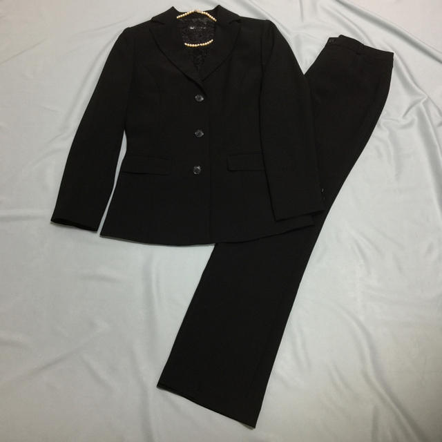 ブラック・パンツスーツセット  11号 レディースのフォーマル/ドレス(スーツ)の商品写真