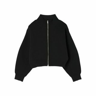 グリーンパークス(green parks)の【ブラック】ELENCARE DUE ハイネックZIPカーディガン 24SS/レディース/ショート丈(カーディガン)