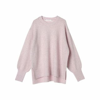 グリーンパークス(green parks)の【ピンク】ラメ糸ミックスニットプルオーバー 24SS/レディース/スリット(ニット/セーター)