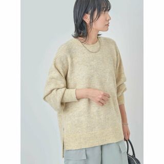 グリーンパークス(green parks)の【イエロー】ラメ糸ミックスニットプルオーバー 24SS/レディース/スリット(ニット/セーター)