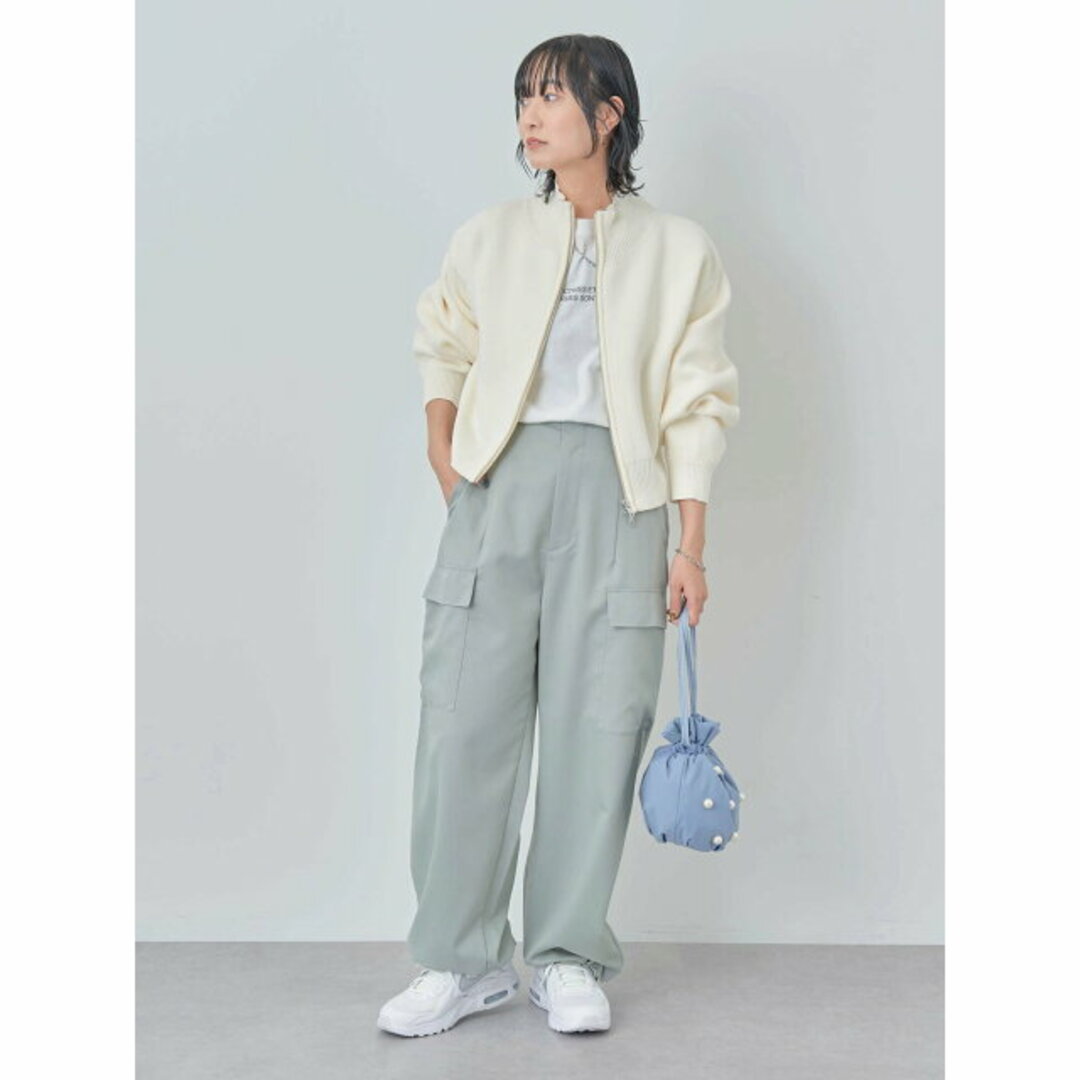 green parks(グリーンパークス)の【ミントグリーン】ELENCARE DUE カーゴパンツ 24SS/ウエストゴム/ドロスト レディースのパンツ(その他)の商品写真