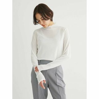 グリーンパークス(green parks)の【オフホワイト】イロイロインナー(シアー) 24SS/長袖/カットソー/メローフリル(その他)