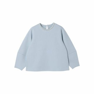 グリーンパークス(green parks)の【サックスブルー】パール付ポンチカットプルオーバー 24SS/セレモニー/ハレの日/オケージョン(カットソー(長袖/七分))