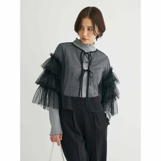 グリーンパークス(green parks)の【ブラック】ELENCARE DUE 2wayチュールブラウス 24SS/フリル(シャツ/ブラウス(長袖/七分))