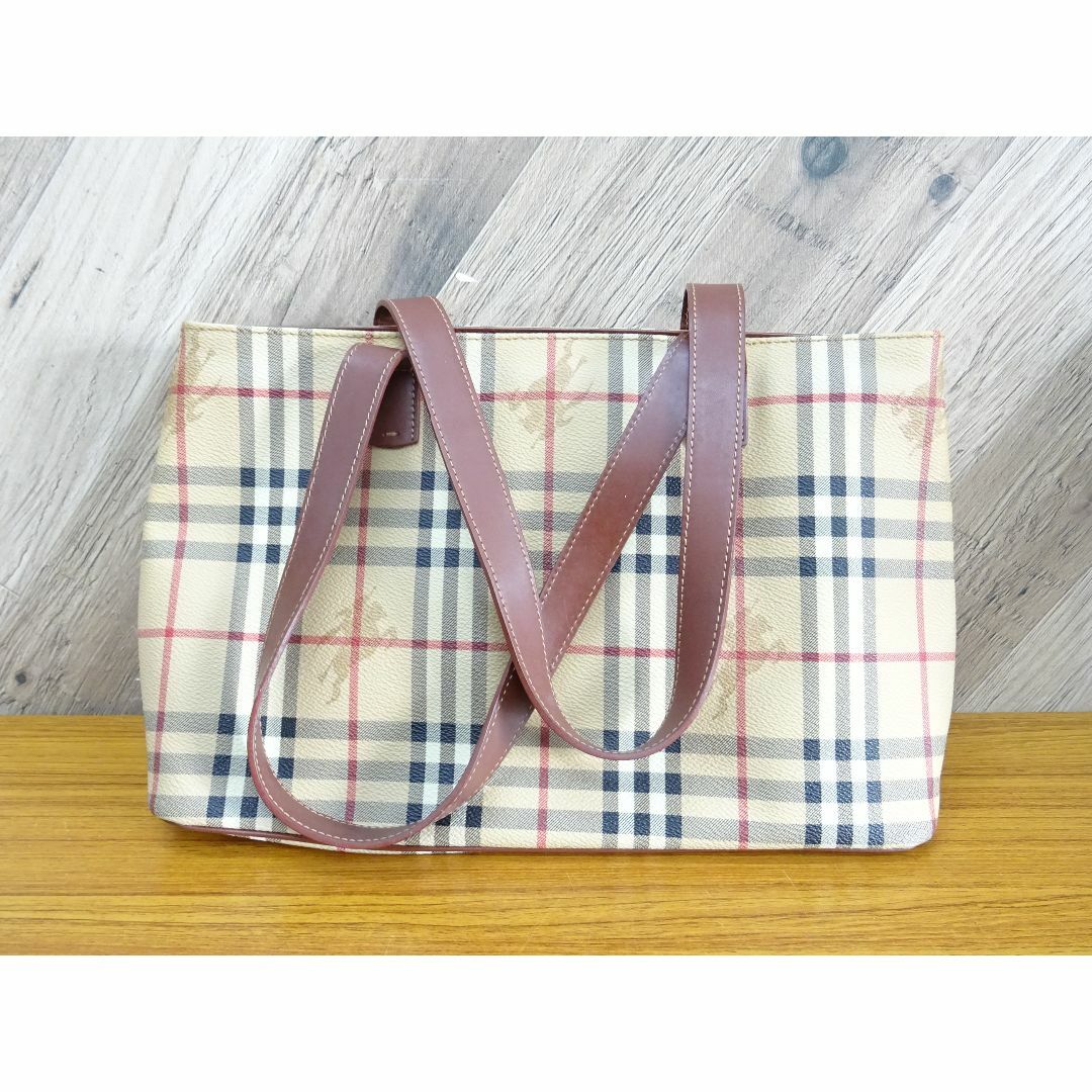 BURBERRY - K横001/ バーバリー PVC レザー ハンドバッグ シャドーホース