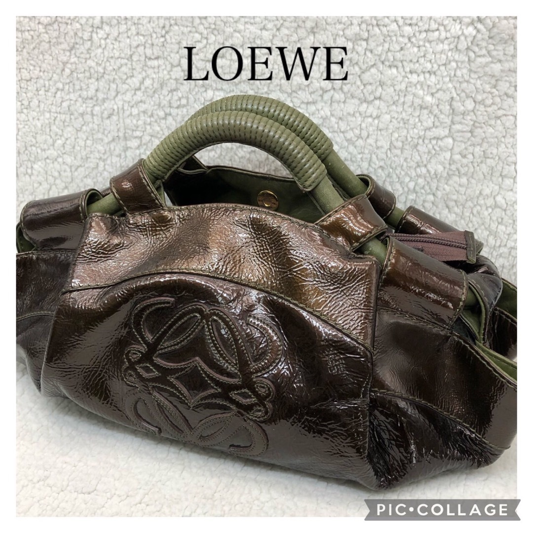 良品　シリアルナンバー有りLOEWE ロエベ　ナッパアイレトートバッグ　エナメル | フリマアプリ ラクマ