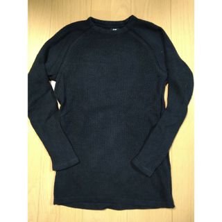 エイチアンドエム(H&M)のH&M　コットンセーター　カットソー　ローゲージニット　ユニセックス　黒(ニット/セーター)