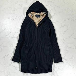 バーバリー(BURBERRY)の【美品】バーバリーロンドン　 ノバチェックライナー　カシミヤ混ニットカーディガン(カーディガン)