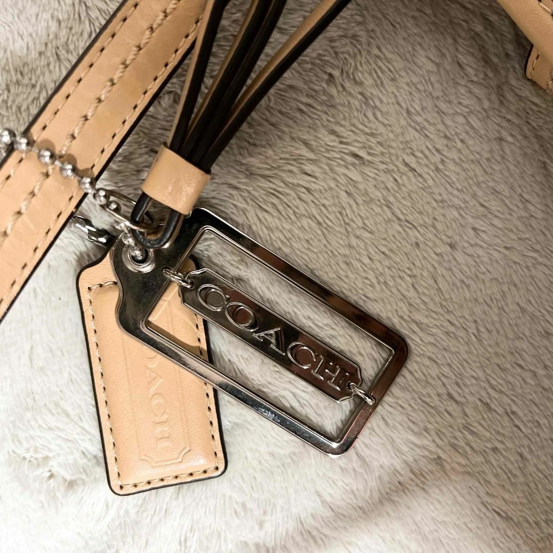 美品✨COACH コーチセミショルダーバッグトートバッグレザーブラック黒ベージュ